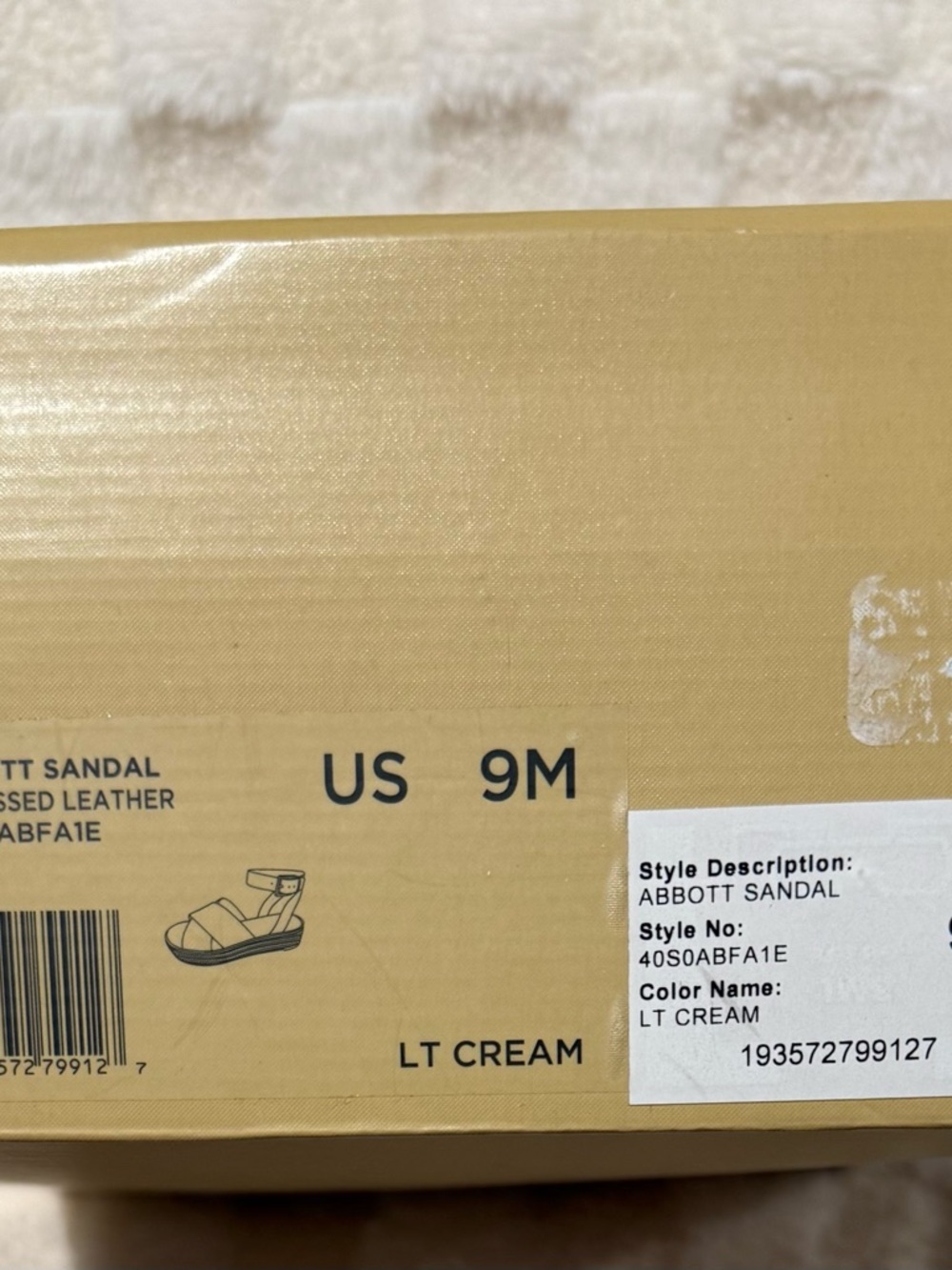 NWT Michael Kors Abbott Espadrille Platform Sandals Cream Croc Embossed Size 9 - Picture 10 of 10